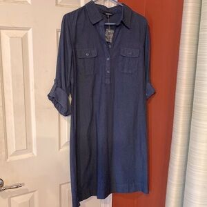Collared denim dress